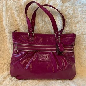 Coach patent leather handbag berry pink